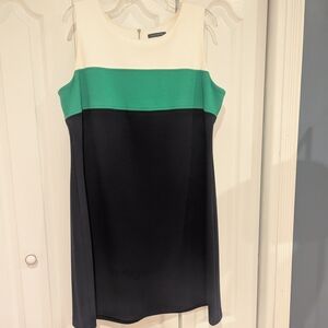 Tommy Hilfiger Color Block Mini Dress - White, Green, Black